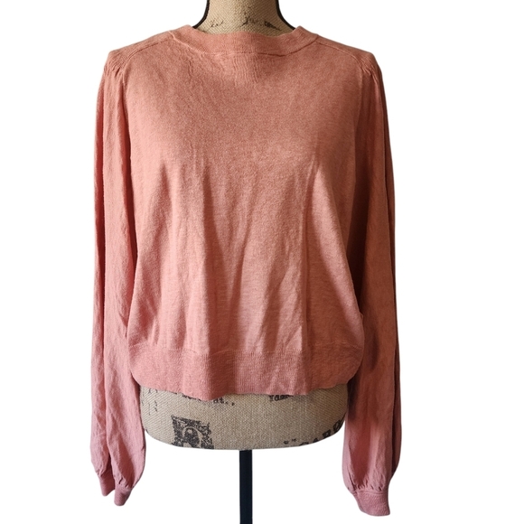 Joie Long Sleeve Coral Lightweight Sweater - Large - Picture 3 of 8